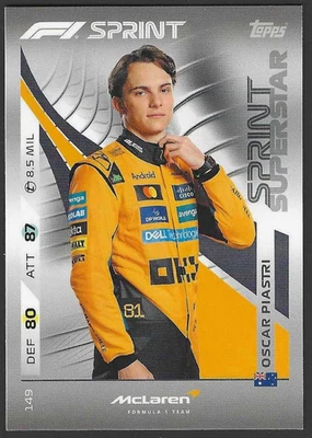 Oscar Piastri Topps #149 F1 Sprint Superstar 2025 Topps F1 Turbo Attax F1 75 - image 1 of 2