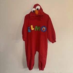 Elmo Sesame Street Hooded Character Romper Size 4T 1990’s Vintage Pajama - Picture 1 of 12
