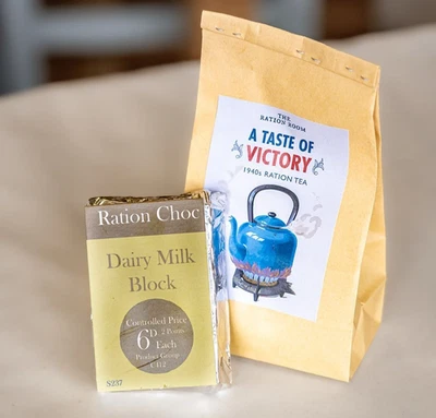 WW2-1940s-A True Taste of  WW2-BLACK TEA & CHOCOLATE BAR Nostalgic Taste Set - Image 1 of 4