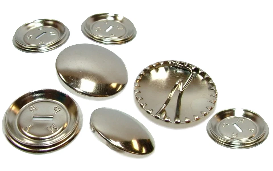 Round Metal Self Cover Buttons Professional Or DIY 15mm 19mm 23mm 29mm 38mm - Image 1 of 1
