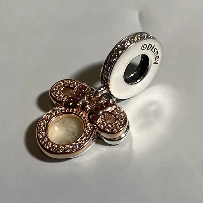 Auténtico Pandora #782615C01 Disney Minnie Mouse Silueta Doble Cuelga Dije Foto 1 de 4