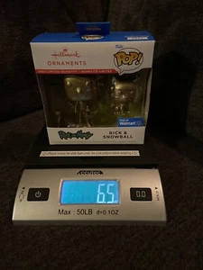 New Hallmark Funko Pop Rick and Morty Rick & Snowball Gold Ornaments - Picture 1 of 2
