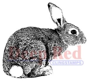 Deep Red Stamps Bunny Rabbit Rubber Cling Stamp