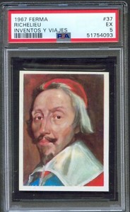 1967 Ferma Inventos Y Viajes #37 Cardinal RICHELIEU Trade Card PSA 5 Pop 1