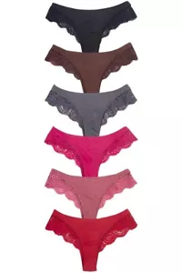 Jennifer 12pcs Assorted Women Color Mixed Lace Trim Satin Solid Bikini Panty - Picture 1 of 10