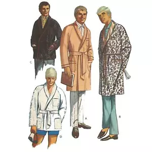 60s Pattern, Men's Smoking Jacket and Dressing Gown - Chest=38”-40” (97cm-102cm) - Picture 1 of 3