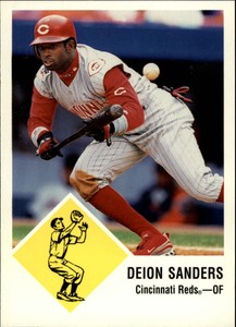 1998 Fleer Tradition Vintage '63 Cincinnati Reds Baseball Card #13 Deion Sanders