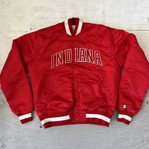 Vintage 80s NCAA University Of Indiana Starter Satin Jacket Sz Medium -USA Made- - Picture 1 of 18