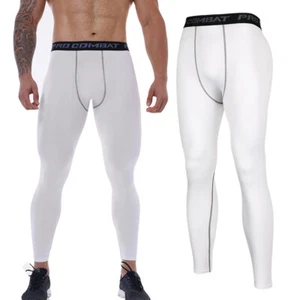 Man's Compression Cool Base Layer Workout Leggings Quick-Dry Gym Training Pants - Picture 1 of 16