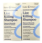 F&T Lice Kill Shampoo W/ Comb Max Strength 4Oz ( 2 Bottles ) __