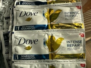 8x Dove Shampoo Conditioner Intense Repair Travel Holiday Pouch Pack Sachet 12ml - Picture 1 of 2