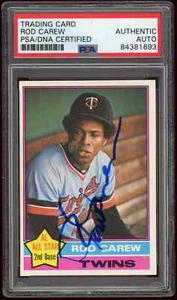 Rod Carew 1976 Topps Autographed Baseball Card PSA/DNA - Picture 1 of 2