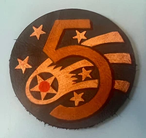 PARCHE DE HOMBRO DE CUERO DE LA QUINTA FUERZA AÉREA DE LA USAAF - Imagen 1 de 7