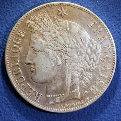 MONEDA DE PLATA EXTRANJERA - Francia, 5 Francos, 1850-A, KM-761.1, BUEN ESTADO XF Foto 1 de 2
