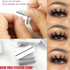 Hypoallergenic Self-adhesive Eye Makeup Tools Glue-free False Eyelashes Strip - Picture 1 of 6