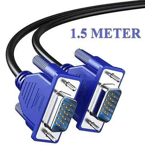 1,5 Meter VGA / SVGA 15 Pin PC Computer Monitor LCD Verlängerungskabel Stecker auf Stecker - Bild 1 von 10
