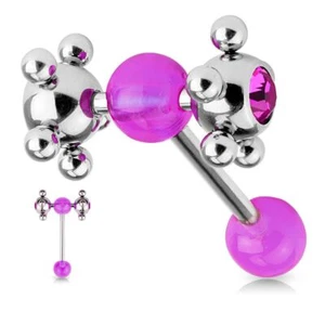 Piercing Lingua Multi Palline Viola - Foto 1 di 1