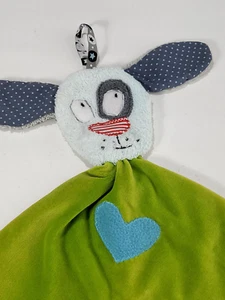 Schmusetuch  Mia Buntherz Hund Grün Grau weiß Herz - Bild 1 von 3