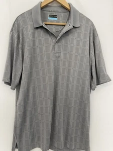 PGA Tour Shirt Golf Polo Men's XL Short Sleeve Gray Collar 3 Button Logo - Picture 1 of 9