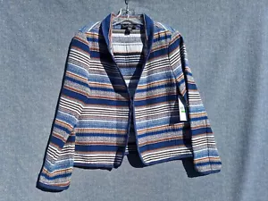 NWT Womens Karen Kane Pacific Sunrise Jacquard Jacket SZ L Multicolor Stripes - Picture 1 of 8