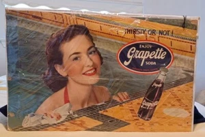 Grapette Soda Drink 1940's Sign - Excellent Shape for it's Age - See Description - Picture 1 of 11