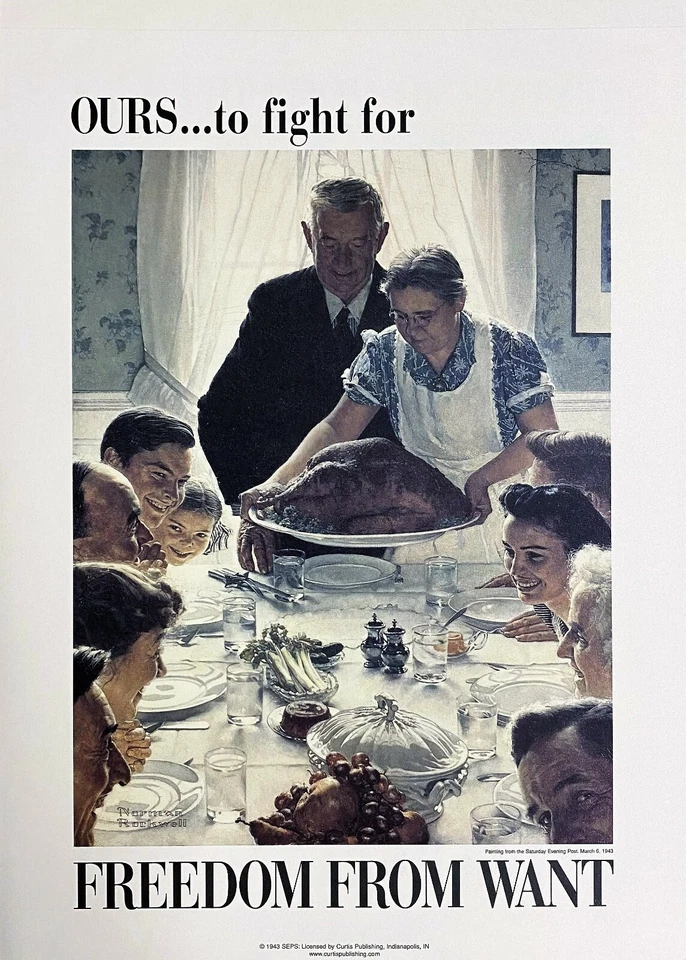 Norman Rockwell - Ours...to fight for Freedom from Want Medium Poster   - Image 1 of 1