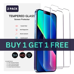 Tempered Glass Screen Protector For iPhone 14 13 12 11 Pro Max Mini XR X XS MAX - Picture 1 of 4