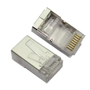5PCS RJ45 CAT5 SHIELDED CONNECTOR PLUG FOR CRIMPING LAN ETHERNET CABLES - Picture 1 of 1