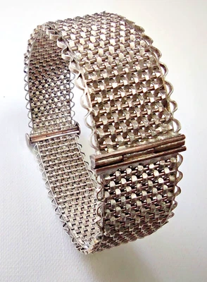 Bracciale rame e argento x Donna modello Schiava maglie intrecciate Grecia 1980 - Immagine 1 di 4