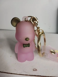 Jalea Acrílico Oso Llavero Transparente Esmerilado Moño Correa de Muñeca, Rosa - Imagen 1 de 4