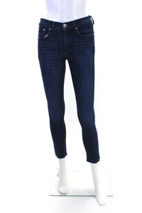 Rag & Bone Womens Cotton Dark Washed Buttoned Skinny Leg Jeans Blue Size EUR26 - Picture 1 of 6
