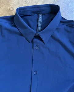 Lulu Lemon Herren Oberhemd Knopfleiste Blau Größe XXL One Thing At A Time - Bild 1 von 7