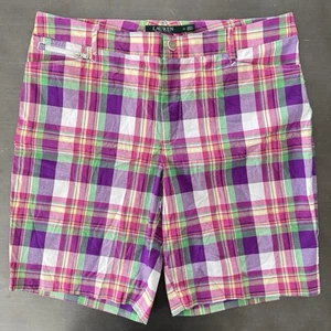 LRL Ralph Lauren Active Colorful Pink Plaid Chino Short Golf Bermuda Shorts 10 - Picture 1 of 9