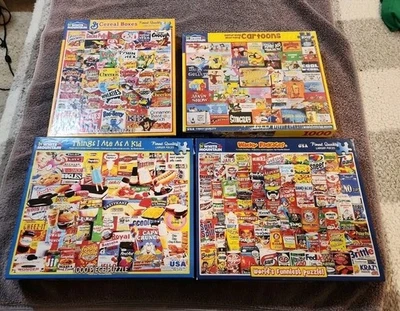 White Mountain Puzzle SATURDAY MORNING CARTOONS, WACKY PACKAGES, CEREAL Lot - Image 1 of 4