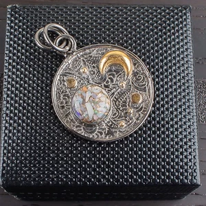 Ethiopian Opal Copper Gemstone 925 Sterling Silver Jewelry Pedant Birthday Gift - Picture 1 of 8