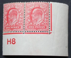 Großbritannien 1908 EVII One Penny Control H8 SG 219 U / postfrisch - Bild 1 von 1