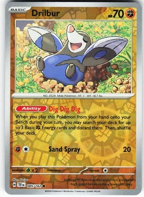 Drilbur 085/162 Pokemon SV05: Temporal Forces Reverse Holo Common NM - Image 1 of 2