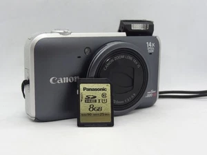 Canon Powershot SX220HS COMPACT DIGITAL CAMERA GREY w/ 8gb sd card & case - Picture 1 of 23