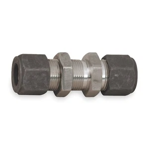 PARKER 8-8 WBZ-SS Bulkhead Union,316 SS,CPIxCPI,1/2x3/4In 1PZK8 - Picture 1 of 1