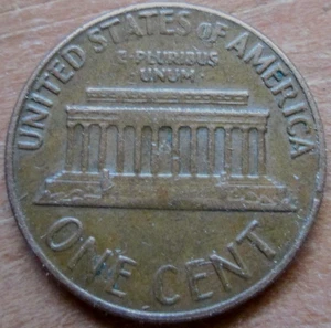 1969-D MEMORIAL CENT, OVER POLISHED DIE FLOATING ROOF ERROR, VF. BRN, CIRCULATED - Picture 1 of 3