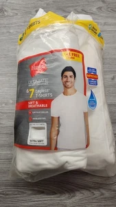 Neu Open Pack Hanes Herren 7er Pack Crew Tagless T-Shirt weiß X-Large XL 46-48 - Bild 1 von 6