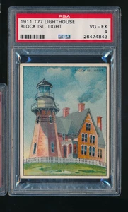 1911 T77 Hassan Lighthouse Series Block Island PSA 4 short print sp - Bild 1 von 2