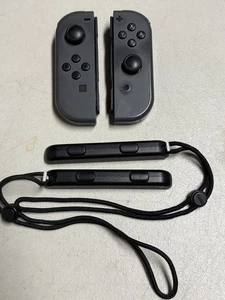 Par de controladores Joy-Cons Nintendo Switch HAC-015/HAC-016 gris OEM genuino - Imagen 1 de 5