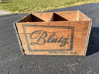 Vintage Blatz Beer Prohibition Era Soda Wooden Crate Case Box Milwaukee Wis - Image 1 of 4