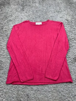 Suéter Pullover Bloomingdales Mujer Grande Rosa Fucsia Seda Mezcla Cachemira Y2K Foto 1 de 4