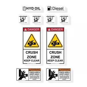Skid Steer Safety Decals Stickers Small - Premium Vinyl, 7 Year Laminate - Picture 1 of 1