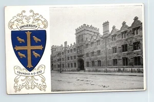 c.1910 Oxford University Heraldic Series Postcard College Building Coat of Arms - Picture 1 of 2