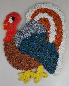 Vintage 1970s Melted Plastic Popcorn Wall Decoration Turkey 21" Tall - Picture 1 of 2