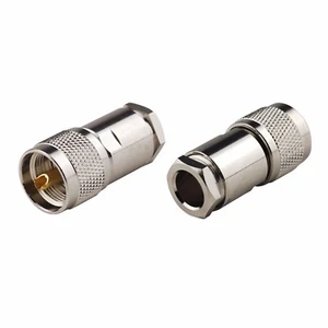 2-Pack UHF PL-259 Male Clamp Connector for LMR400 RG8 RG213 RG225 Coaxial Cable - Picture 1 of 4