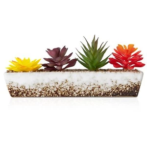 Succulent Plants Artificial in Ceramic Planter Pots Arrangement Fake Succulen... - Picture 1 of 6